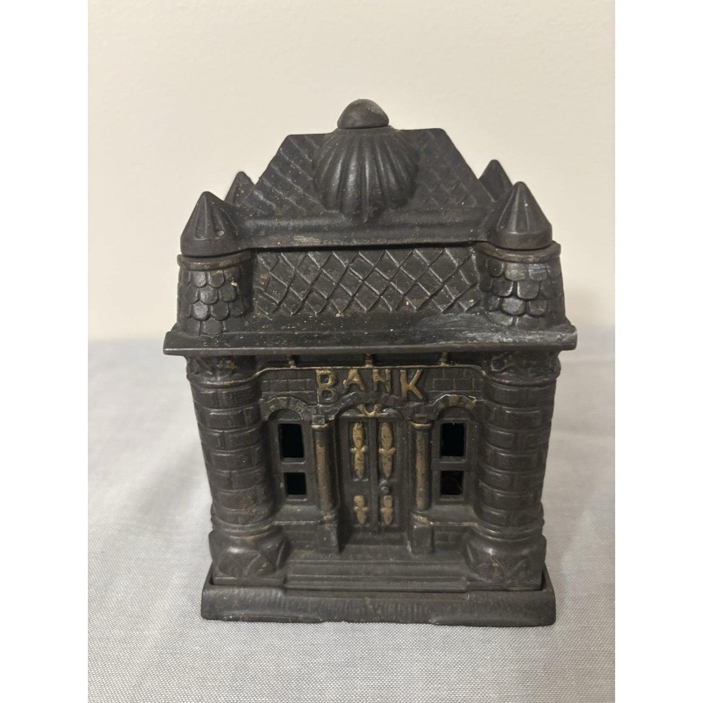 Cast Iron Toy Bank (Four Tower Bank Building) J&E Stevens 1895 Pat Date